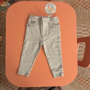 Little Sleepies light grey Ruffle Heart Pocket Pant 18-24m